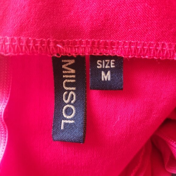 Womens Red Pin-Up Wiggle Stretch Dress Cap Sleeve Size M - Picture 10 of 11